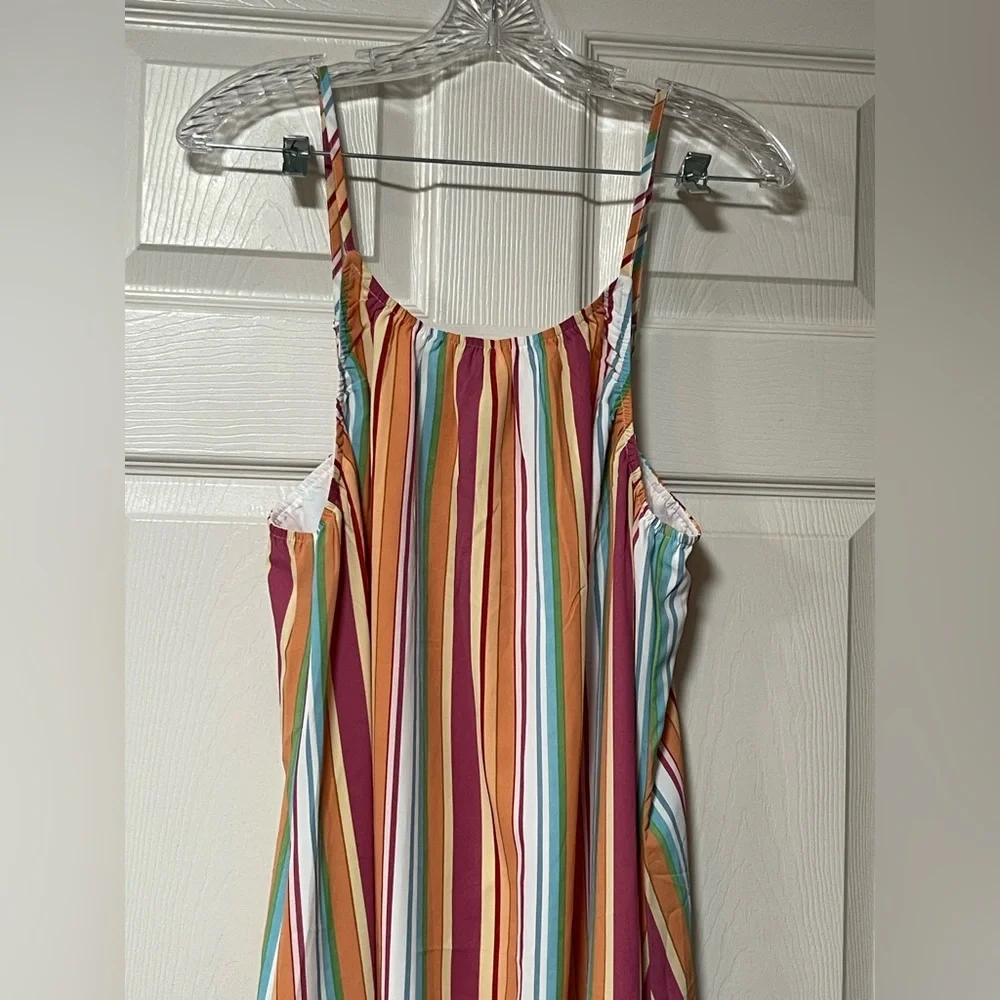 First In Line Bright Striped Dress Flowing Material Size XL - Picture 3 of 5